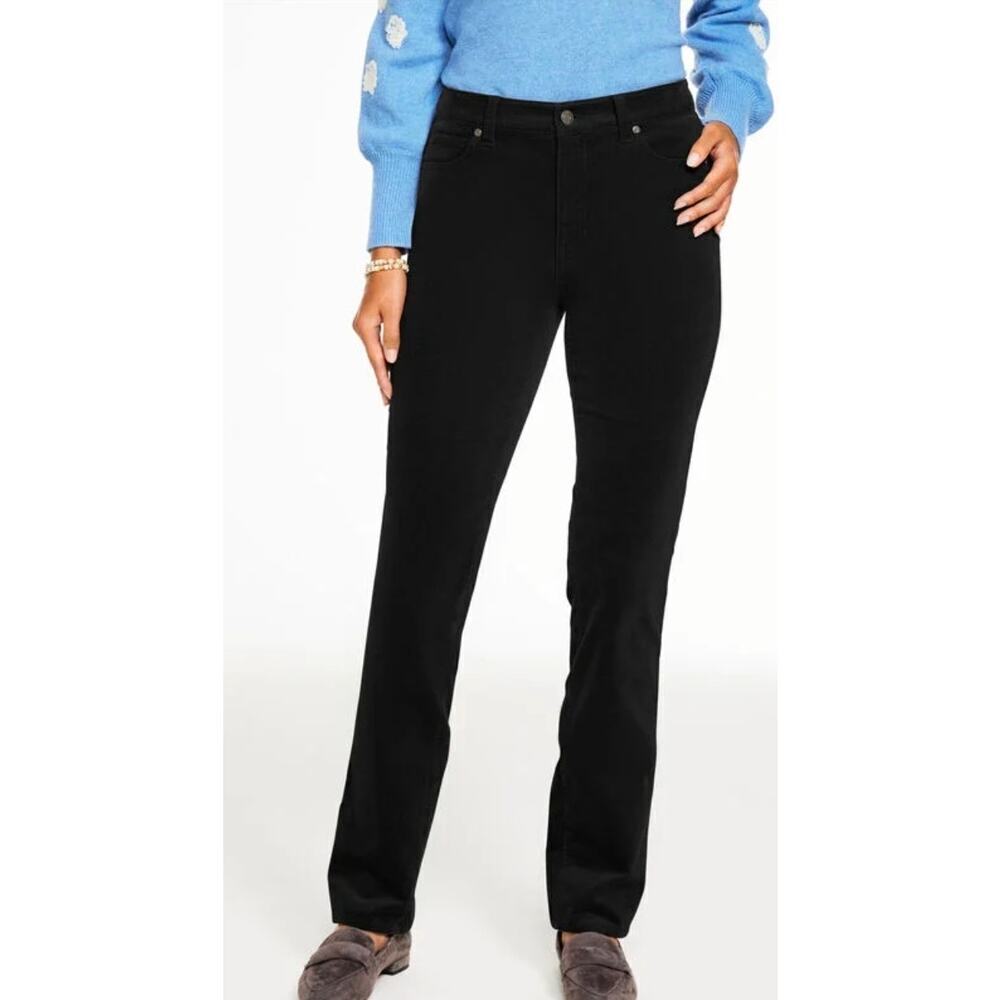 Talbots Flawless 5 pocket black corduroy pants Sz 4 Straight fit Dark feminine